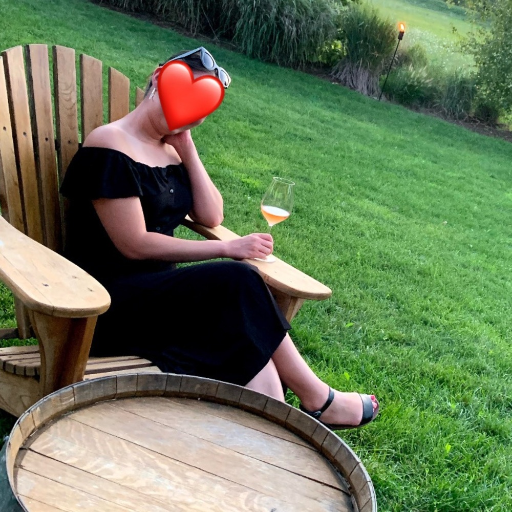 ASOS Dark Top with Ruffled Collar